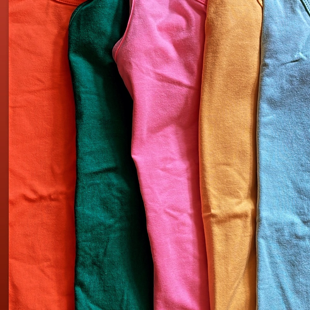 5 Solid Bright Summer Color Cotton/ Stretch Bodysuits